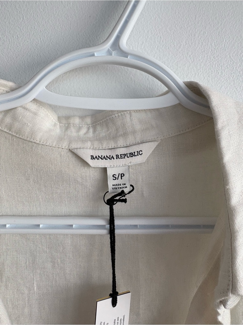 Banana Republic Linen Tie Front Cropped Shirt Sz Small New with Tags - Picture 5 of 9